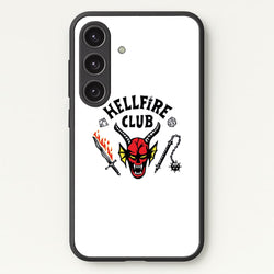 Hellfire Logo - White  - Stranger Things Phone Case for Galaxy S24 Plus