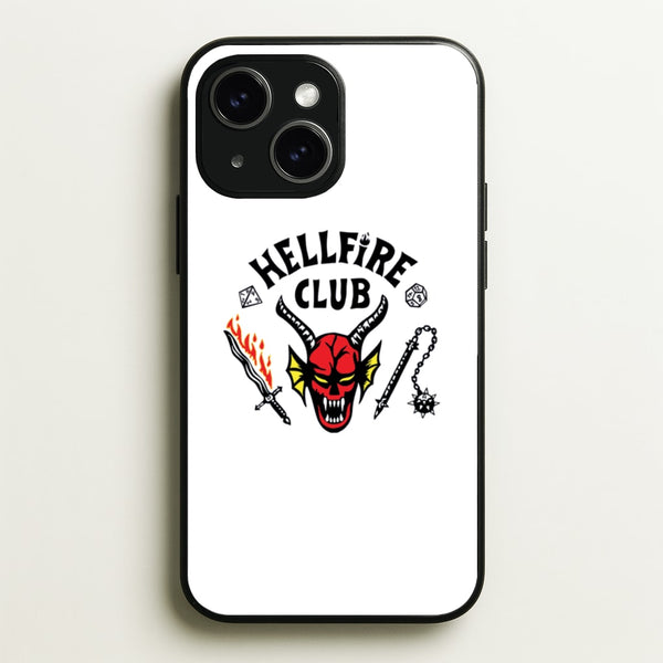 Hellfire Logo - White  - Stranger Things Phone Case for iPhone 15