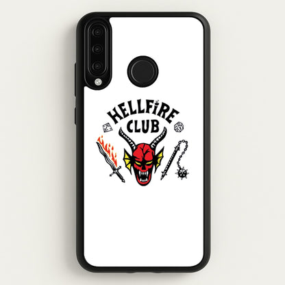 Hellfire Logo - White  - Stranger Things Phone Case for Huawei P30 Lite
