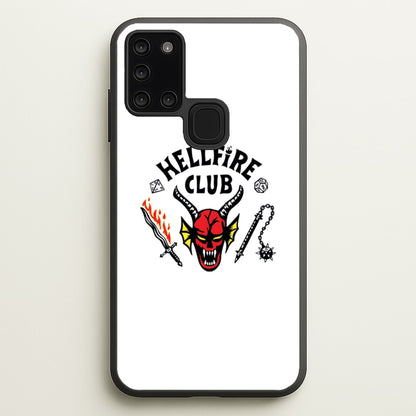 Hellfire Logo - White  - Stranger Things Phone Case for Galaxy A21s