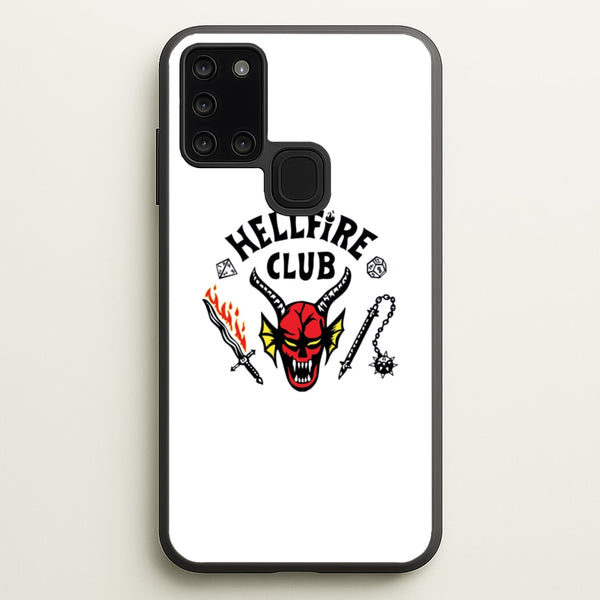 Hellfire Logo - White  - Stranger Things Phone Case for Galaxy A21s