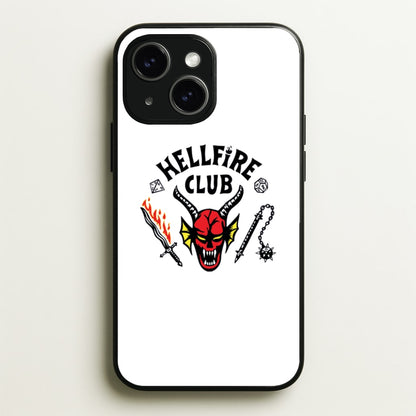 Hellfire Logo - White  - Stranger Things Phone Case for iPhone 15 Plus