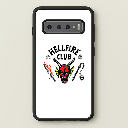 Hellfire Logo - White  - Stranger Things Phone Case for Galaxy S10