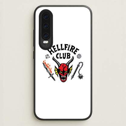 Hellfire Logo - White  - Stranger Things Phone Case for Huawei P30