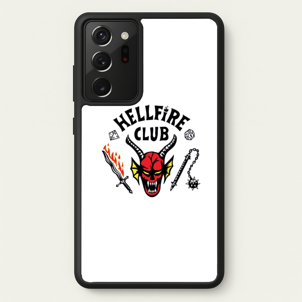 Hellfire Logo - White  - Stranger Things Phone Case for Galaxy Note 20 Ultra