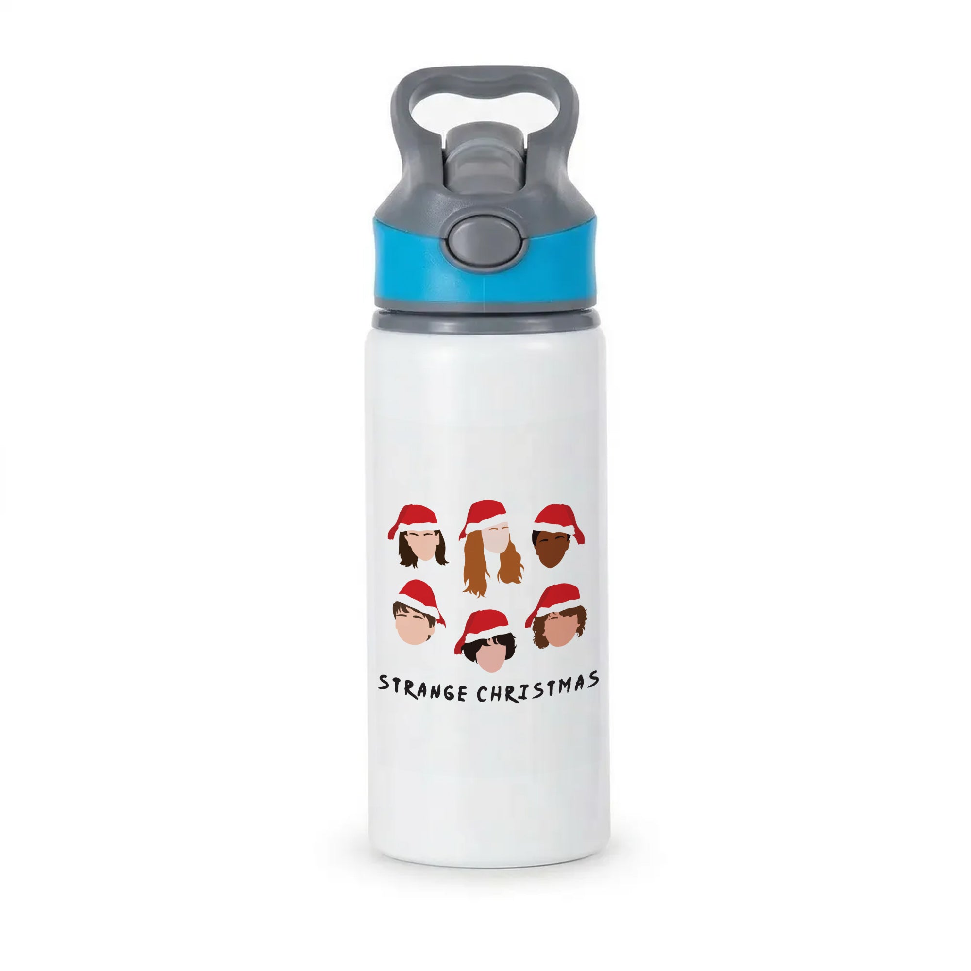 Strange Crew Christmas Active Water Bottle - Blue