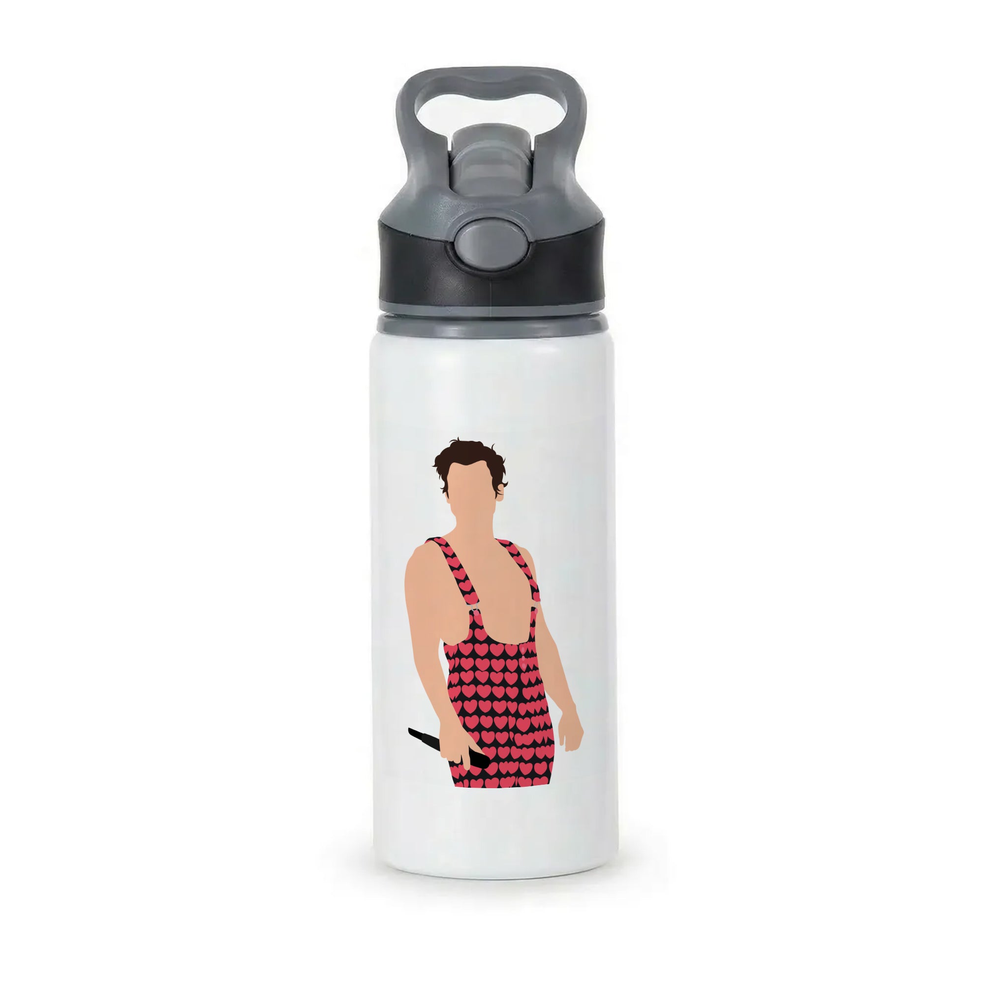 Harry Heart Jumpsuit Active Water Bottle - Black