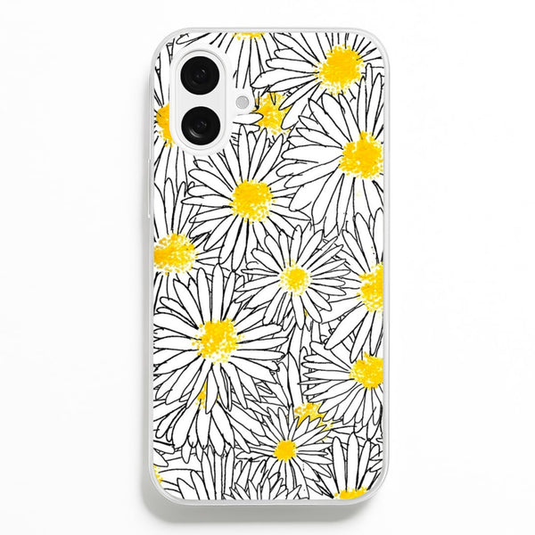 Cute Daisy Pattern  - Floral Phone Case for iPhone 16 Plus