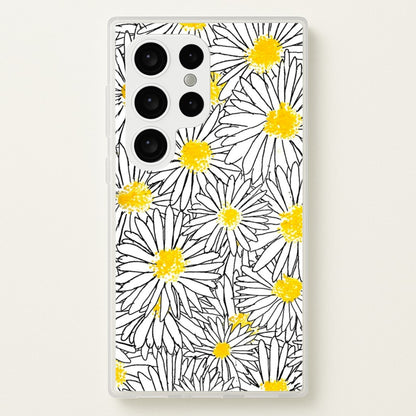 Cute Daisy Pattern  - Floral Phone Case for Galaxy S24 Ultra