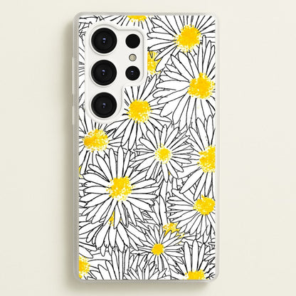 Cute Daisy Pattern  - Floral Phone Case for Galaxy S25 Ultra