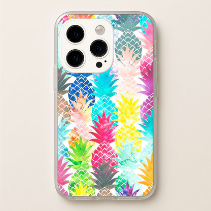 Watercolour Pineapple Pattern  - Pineapple Phone Case for iPhone 15 Pro