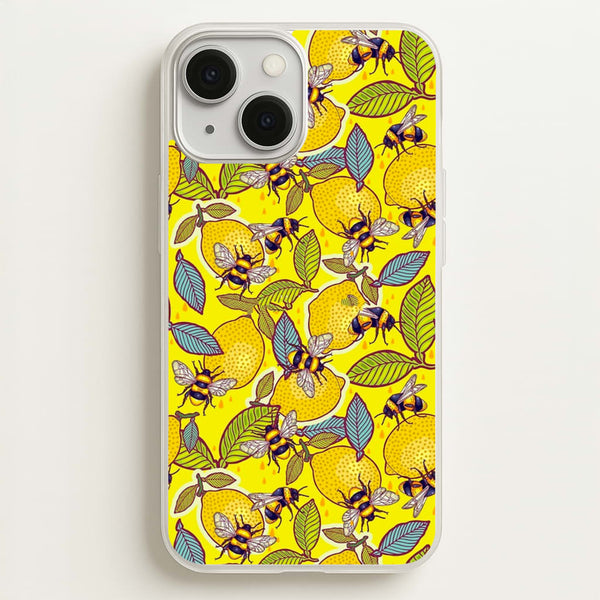 Yellow Lemon and Bee  - Floral Phone Case for iPhone 13