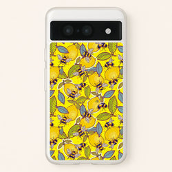 Yellow Lemon and Bee  - Floral Phone Case for Google Pixel 8