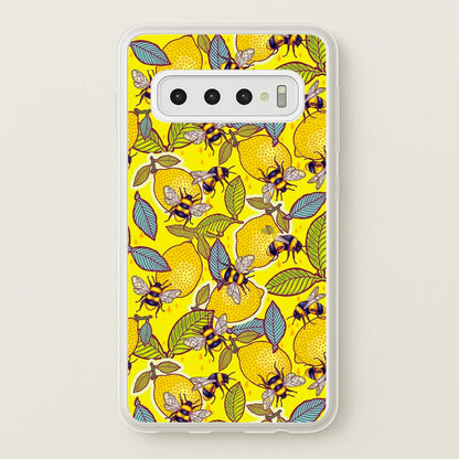 Yellow Lemon and Bee  - Floral Phone Case for Galaxy S10