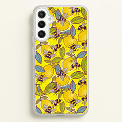 Yellow Lemon and Bee  - Floral Phone Case for Galaxy A36