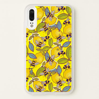 Yellow Lemon and Bee  - Floral Phone Case for Huawei P20