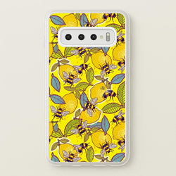 Yellow Lemon and Bee  - Floral Phone Case for Galaxy S10 Plus