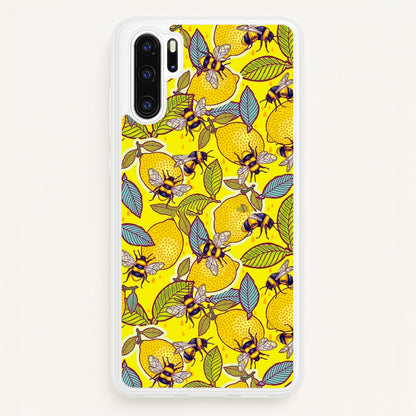 Yellow Lemon and Bee  - Floral Phone Case for Huawei P30 Pro