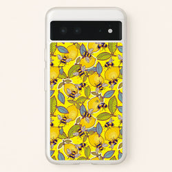 Yellow Lemon and Bee  - Floral Phone Case for Google Pixel 6