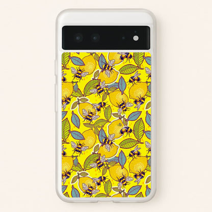 Yellow Lemon and Bee  - Floral Phone Case for Google Pixel 6