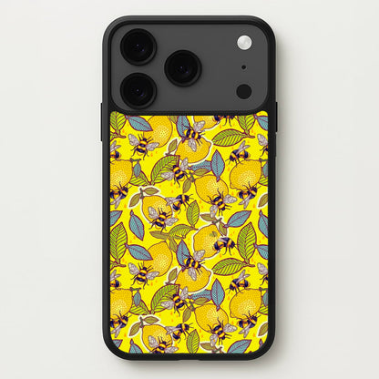 Yellow Lemon and Bee Phone Case for iPhone 17 Pro Max
