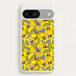 Yellow Lemon and Bee  - Floral Phone Case for Google Pixel 9 / 9 Pro
