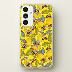 Yellow Lemon and Bee  - Floral Phone Case for Galaxy A35