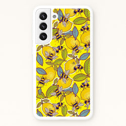 Yellow Lemon and Bee  - Floral Phone Case for Galaxy S22 Plus