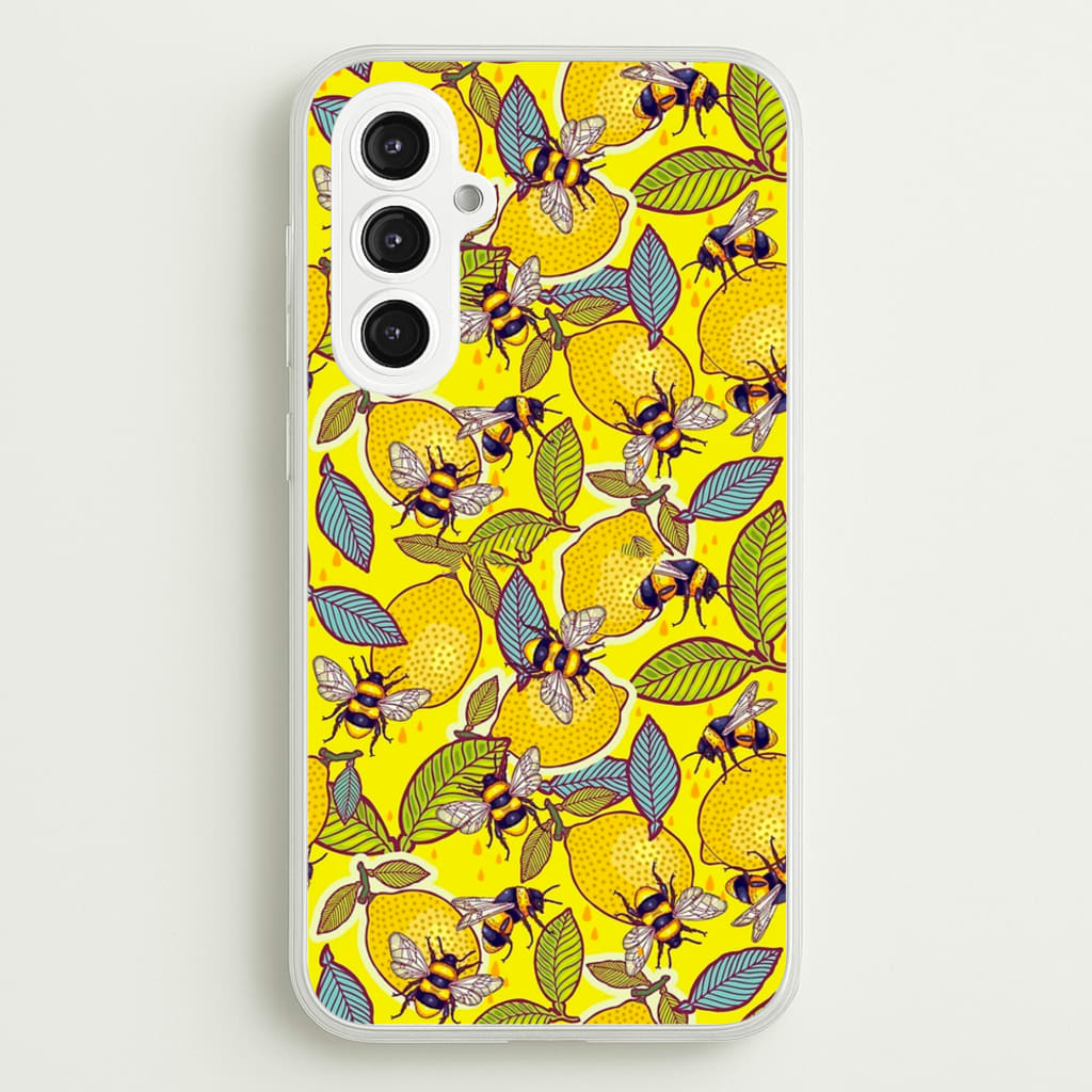 Yellow Lemon and Bee  - Floral Phone Case for Galaxy S23FE
