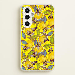 Yellow Lemon and Bee  - Floral Phone Case for Galaxy A54