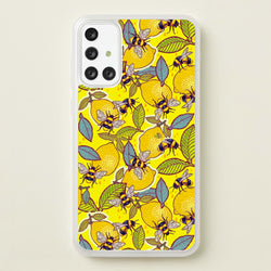 Yellow Lemon and Bee  - Floral Phone Case for Galaxy A71