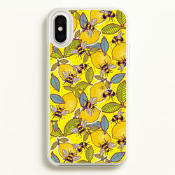 Yellow Lemon and Bee  - Floral Phone Case for iPhone XS Max