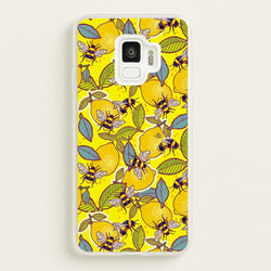 Yellow Lemon and Bee  - Floral Phone Case for Galaxy S9