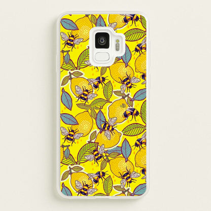 Yellow Lemon and Bee  - Floral Phone Case for Galaxy S9