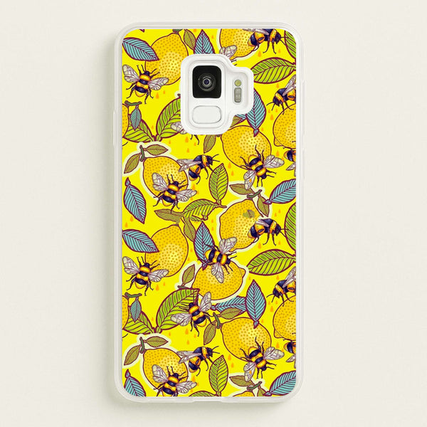 Yellow Lemon and Bee  - Floral Phone Case for Galaxy S9