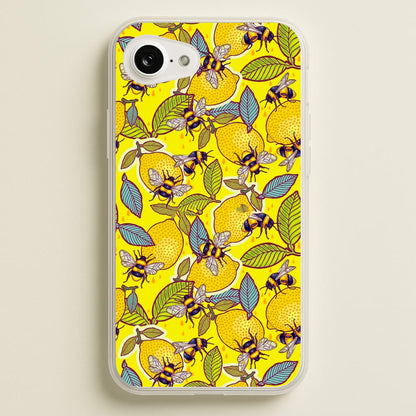 Yellow Lemon and Bee  - Floral Phone Case for iPhone 16e