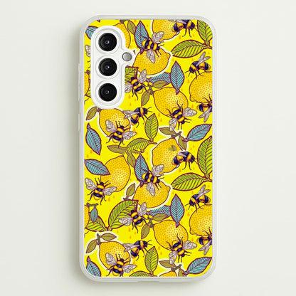 Yellow Lemon and Bee  - Floral Phone Case for Galaxy A14