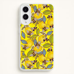 Yellow Lemon and Bee  - Floral Phone Case for Galaxy S25 Edge