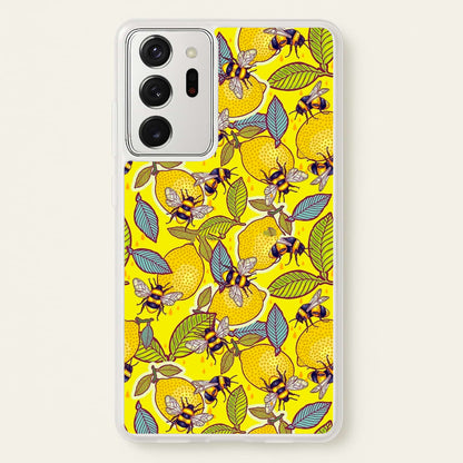 Yellow Lemon and Bee  - Floral Phone Case for Galaxy Note 20 Ultra