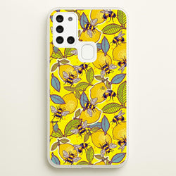 Yellow Lemon and Bee  - Floral Phone Case for Galaxy A21s