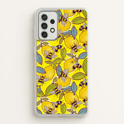 Yellow Lemon and Bee  - Floral Phone Case for Galaxy A52 / A52s