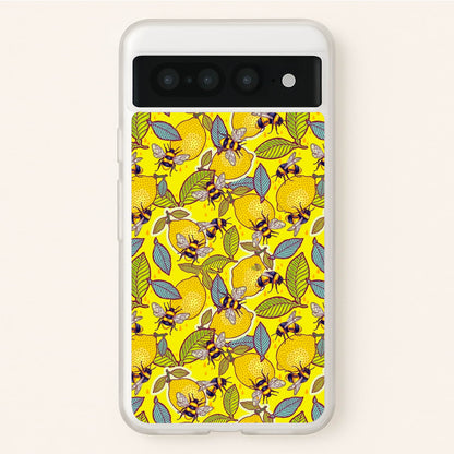 Yellow Lemon and Bee  - Floral Phone Case for Google Pixel 7 Pro
