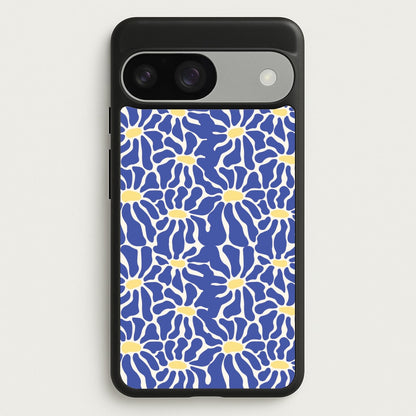 Dark Blue Flowers - Summer  - Summer Phone Case for Google Pixel 9 / 9 Pro