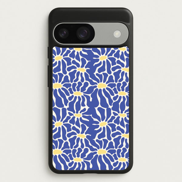 Dark Blue Flowers - Summer  - Summer Phone Case for Google Pixel 9 / 9 Pro