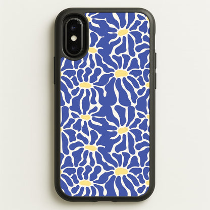Dark Blue Flowers - Summer  - Summer Phone Case for iPhone X / XS