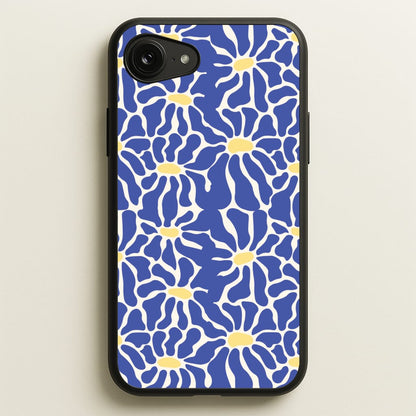 Dark Blue Flowers - Summer  - Summer Phone Case for iPhone 16e