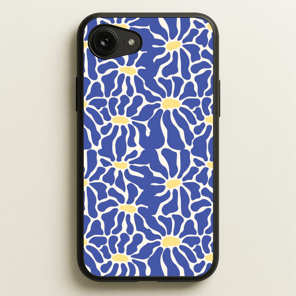 Dark Blue Flowers - Summer  - Summer Phone Case for iPhone 16e