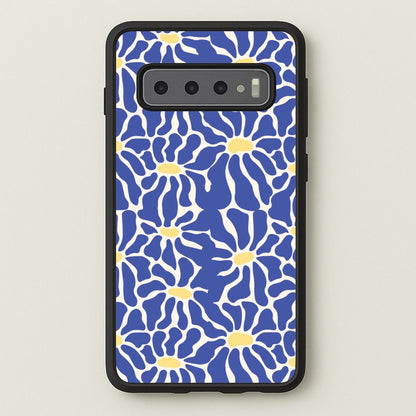 Dark Blue Flowers - Summer  - Summer Phone Case for Galaxy S10 Plus