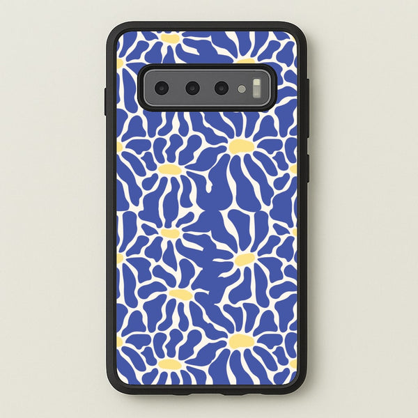 Dark Blue Flowers - Summer  - Summer Phone Case for Galaxy S10 Plus