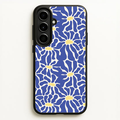 Dark Blue Flowers - Summer  - Summer Phone Case for Galaxy A56